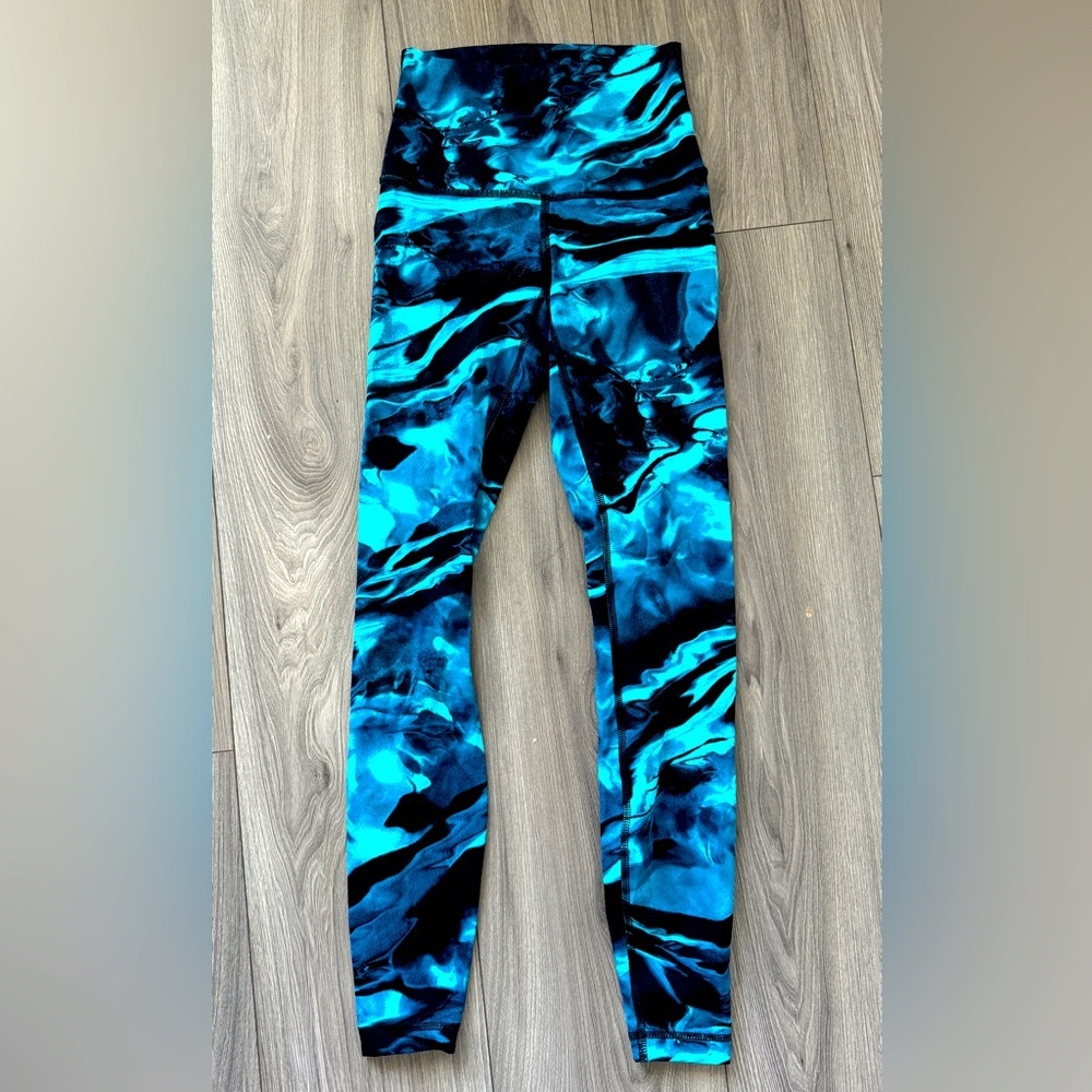 Lululemon Wunder Under Pant Engineered Print Nulux Blue Water 4